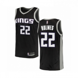 Mens Sacramento Kings 22 Richaun Holmes Authentic Black Basketball Jersey Statement Edition 