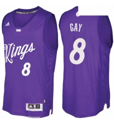 Mens Sacramento Kings 8 Rudy Gay Purple 2016 2017 Christmas Day NBA Swingman Jersey 