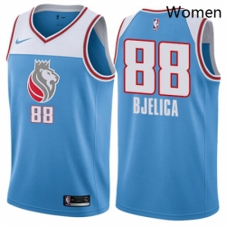 Womens Nike Sacramento Kings 88 Nemanja Bjelica Swingman Blue NBA Jersey City Edition 