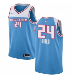 Youth Nike Sacramento Kings 24 Buddy Hield Swingman Blue NBA Jersey 2018 19 City Edition