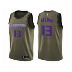 Youth Sacramento Kings 13 Dewayne Dedmon Swingman Green Salute to Service Basketball Jersey 