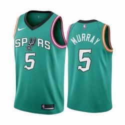 Men San Antonio Spurs 5 Dejounte Murray 2022 23 Teal City Edition Stitched Jersey