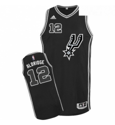 Mens Adidas San Antonio Spurs 12 LaMarcus Aldridge Swingman Black New Road NBA Jersey