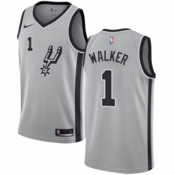 Mens Nike San Antonio Spurs 1 Lonnie Walker Swingman Silver NBA Jersey Statement Edition 