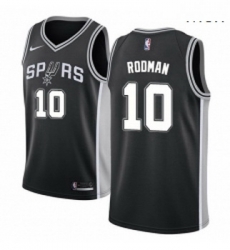 Mens Nike San Antonio Spurs 10 Dennis Rodman Swingman Black Road NBA Jersey Icon Edition