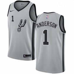 Womens Nike San Antonio Spurs 1 Kyle Anderson Swingman Silver Alternate NBA Jersey Statement Edition