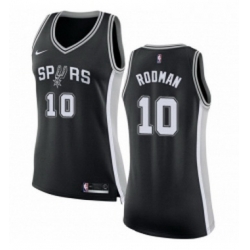 Womens Nike San Antonio Spurs 10 Dennis Rodman Authentic Black Road NBA Jersey Icon Edition