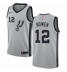 Womens Nike San Antonio Spurs 12 Bruce Bowen Authentic Silver Alternate NBA Jersey Statement Edition