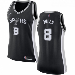 Womens Nike San Antonio Spurs 8 Patty Mills Authentic Black Road NBA Jersey Icon Edition