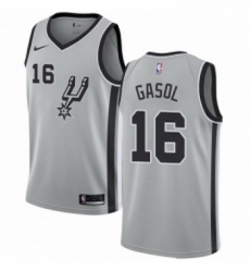 Youth Nike San Antonio Spurs 16 Pau Gasol Swingman Silver Alternate NBA Jersey Statement Edition 