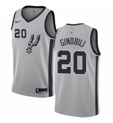 Youth Nike San Antonio Spurs 20 Manu Ginobili Authentic Silver Alternate NBA Jersey Statement Edition