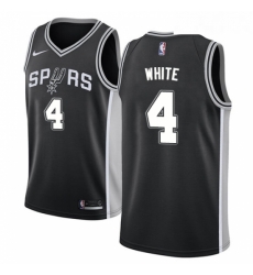 Youth Nike San Antonio Spurs 4 Derrick White Swingman Black Road NBA Jersey Icon Edition 