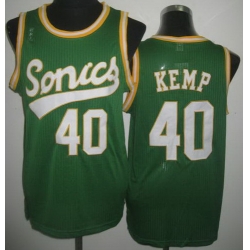 Seattle SuperSonics 40 Shawn Kemp Green Throwback Revolution 30 NBA Basketball Jerseys