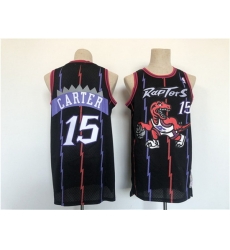 Men Toronto Raptors 15 Vince Carter Black Basketball Jersey