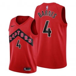 Men Toronto Raptors 4 Scottie Barnes Red Jersey