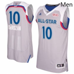 Mens Adidas Toronto Raptors 10 DeMar DeRozan Swingman Gray 2017 All Star NBA Jersey