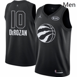 Mens Nike Jordan Toronto Raptors 10 DeMar DeRozan Swingman Black 2018 All Star Game NBA Jersey