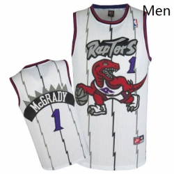 Mens Nike Toronto Raptors 1 Tracy Mcgrady Authentic White Throwback NBA Jersey