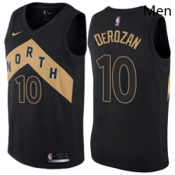 Mens Nike Toronto Raptors 10 DeMar DeRozan Authentic Black NBA Jersey City Edition