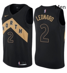 Mens Nike Toronto Raptors 2 Kawhi Leonard Swingman Black NBA Jersey City Edition 