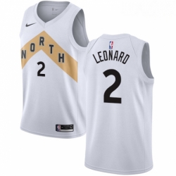 Mens Nike Toronto Raptors 2 Kawhi Leonard Swingman White NBA Jersey City Edition 