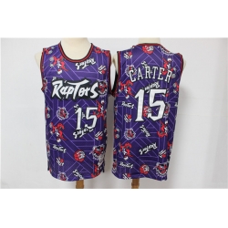 Raptors 15 Vince Carter Purple Tear Up Pack Hardwood Classics Swingman Jersey