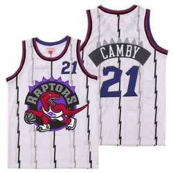 Raptors 21 Marcus Camby White Big Logo Retro Jersey