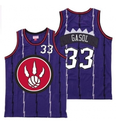 Raptors 33 Marc Gasol Purple Red Big Logo Retro Jersey 4