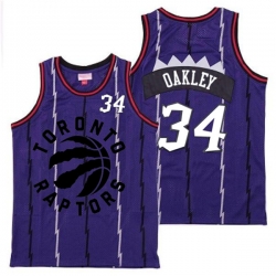 Raptors 34 Charles Oakley Purple Retro Jersey 2