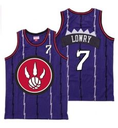 Raptors 7 Kyle Lowry Purple Red Big Logo Retro Jersey 5