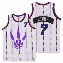 Raptors 7 Kyle Lowry White Logo Retro Jersey 5