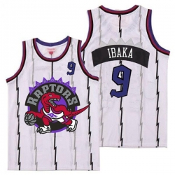 Raptors 9 Serge Ibaka White Big Logo Retro Jersey