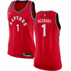 Womens Nike Toronto Raptors 1 Tracy Mcgrady Swingman Red Road NBA Jersey Icon Edition