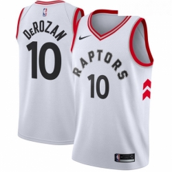 Womens Nike Toronto Raptors 10 DeMar DeRozan Swingman White NBA Jersey Association Edition