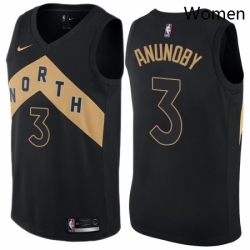 Womens Nike Toronto Raptors 3 OG Anunoby Swingman Black NBA Jersey City Edition 