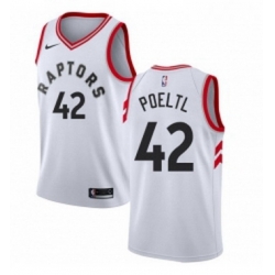 Womens Nike Toronto Raptors 42 Jakob Poeltl Authentic White NBA Jersey Association Edition