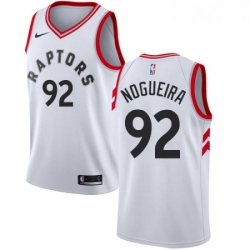 Youth Nike Toronto Raptors 92 Lucas Nogueira Swingman White NBA Jersey Association Edition