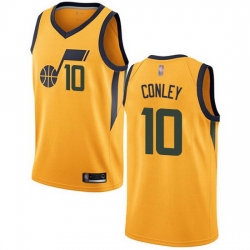 Jazz  10 Mike Conley Yellow Basketball Swingman Statement Edition Jersey