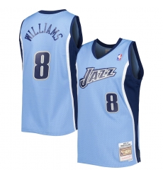 Men Utah Jazz 8 Deron Williams Blue 2001 02 Hardwood Classics Swingman Basketball Jersey