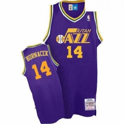 Mens Adidas Utah Jazz 14 Jeff Hornacek Swingman Purple Throwback NBA Jersey