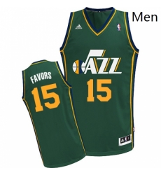 Mens Adidas Utah Jazz 15 Derrick Favors Swingman Green Alternate NBA Jersey