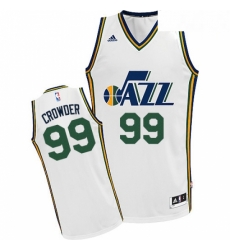 Mens Adidas Utah Jazz 99 Jae Crowder Swingman White Home NBA Jersey 