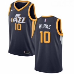 Mens Nike Utah Jazz 10 Alec Burks Swingman Navy Blue Road NBA Jersey Icon Edition