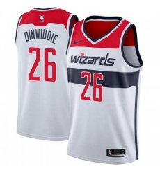 Men Nike Washington Wizards 26 Spencer Dinwiddie White Association Edition NBA Swingman Jersey