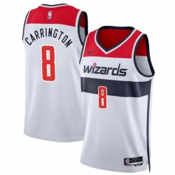 Men Washington Wizards 8 Carlton Carrington White Association Edition Stitched Basketball Jersey