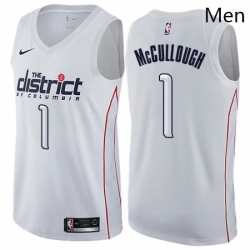 Mens Nike Washington Wizards 1 Chris McCullough Swingman White NBA Jersey City Edition