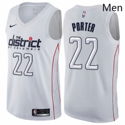 Mens Nike Washington Wizards 22 Otto Porter Authentic White NBA Jersey City Edition 