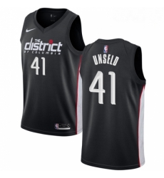 Mens Nike Washington Wizards 41 Wes Unseld Swingman Black NBA Jersey City Edition