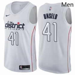 Mens Nike Washington Wizards 41 Wes Unseld Swingman White NBA Jersey City Edition