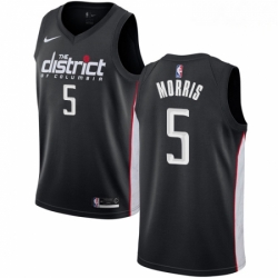 Mens Nike Washington Wizards 5 Markieff Morris Swingman Black NBA Jersey City Editio 